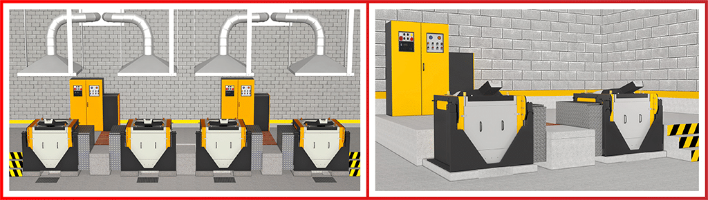 Induction melting furnace design and manufactured by Electroheat Induction