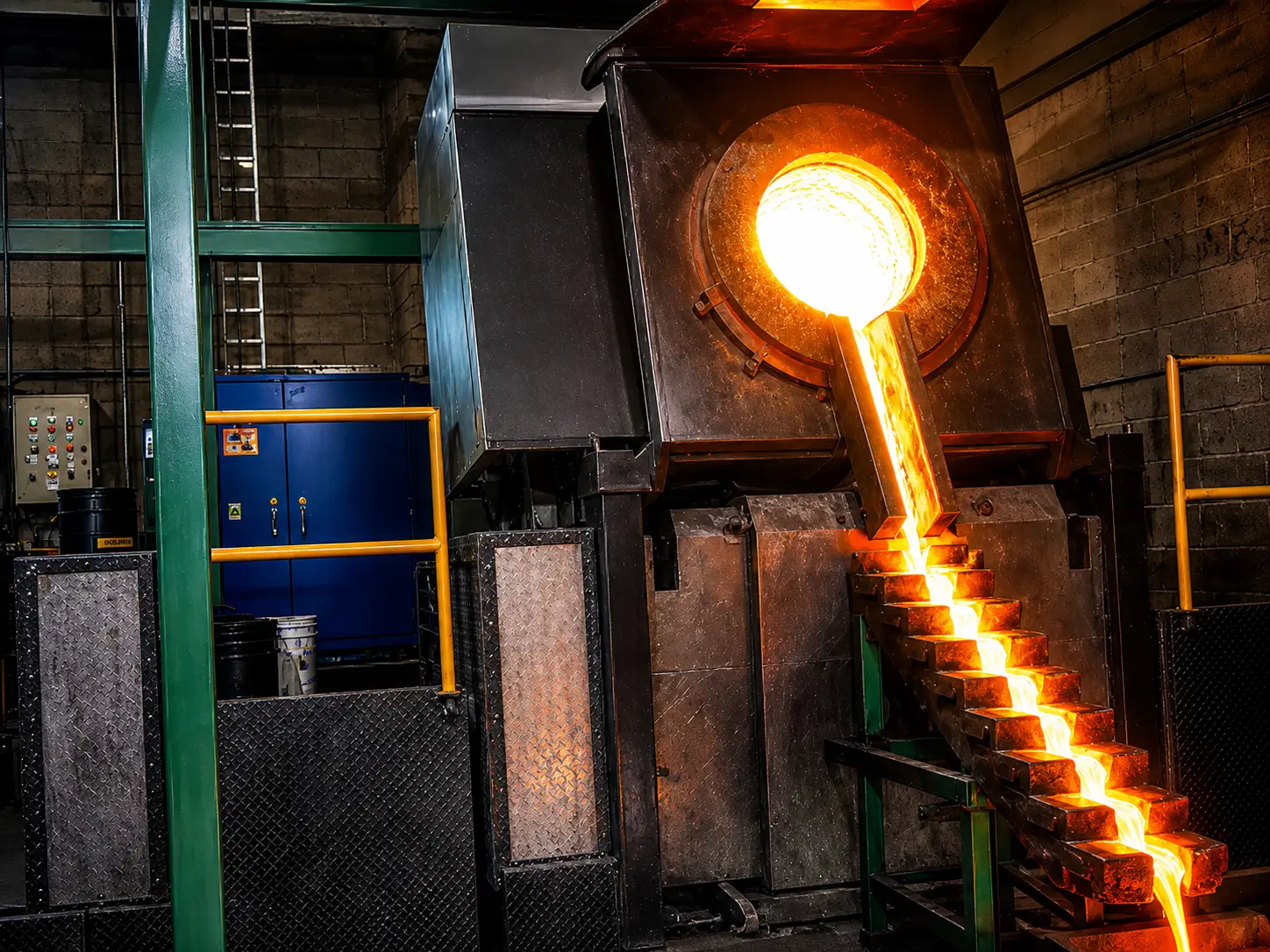 Electroheat induction furnace for cast-iron foundry.