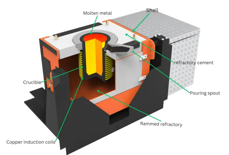 Sectional View of Induction Furnace